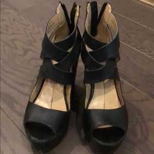 Dolce Vita black leather wedges